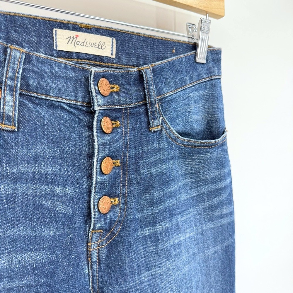 Madewell Flea Market Flares Womens 25 Jeans Crop High Rise Button Fly Raw Hem - Picture 4 of 6